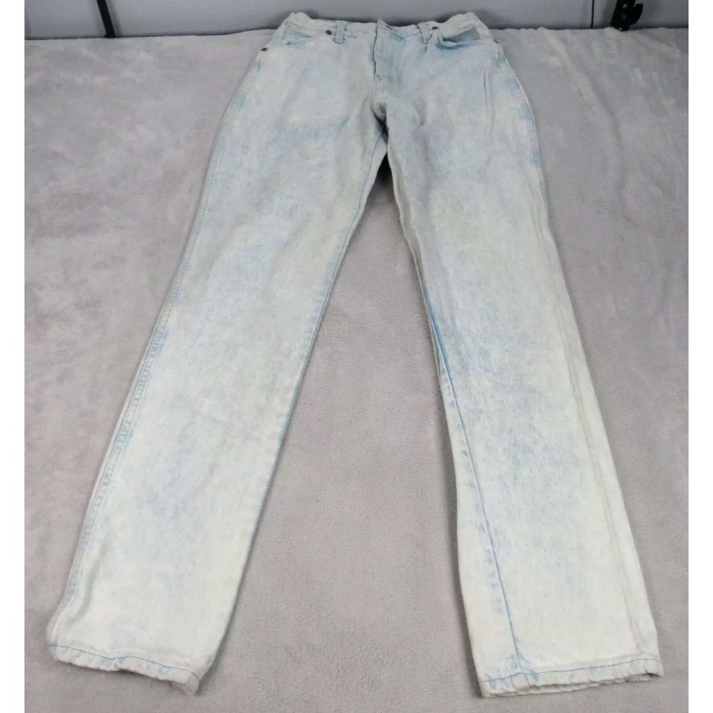 Wrangler Jeans Men 28x34 Acid Wash Denim Cowboy Cut Made In USA Vintage‎ 80s